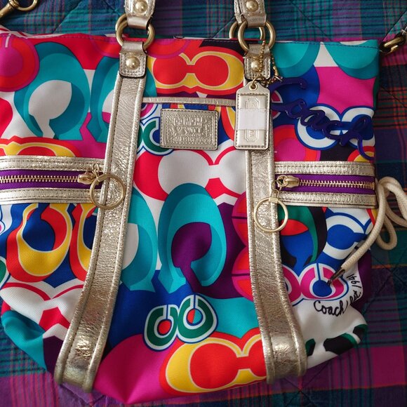 Coach Multicolor Poppy Tote - Picture 2 of 15